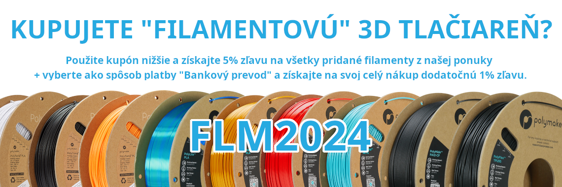 5% zľava na filamenty pri kúpe 3D tlačiarne